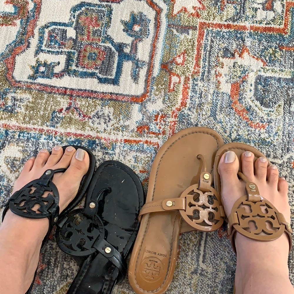 2 Patent leather tory burch miller sandals